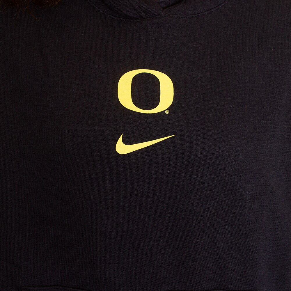 Classic Oregon O, Nike, Black, Hoodie, Cotton Blend, Women, Football, Sideline, Essential, Sweatshirt, Pullover, 795229
